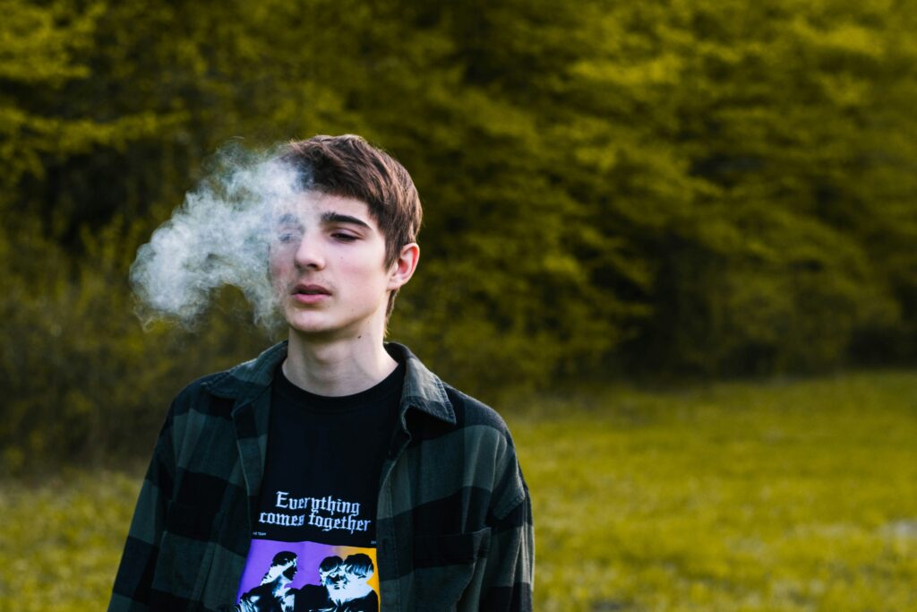man vaping