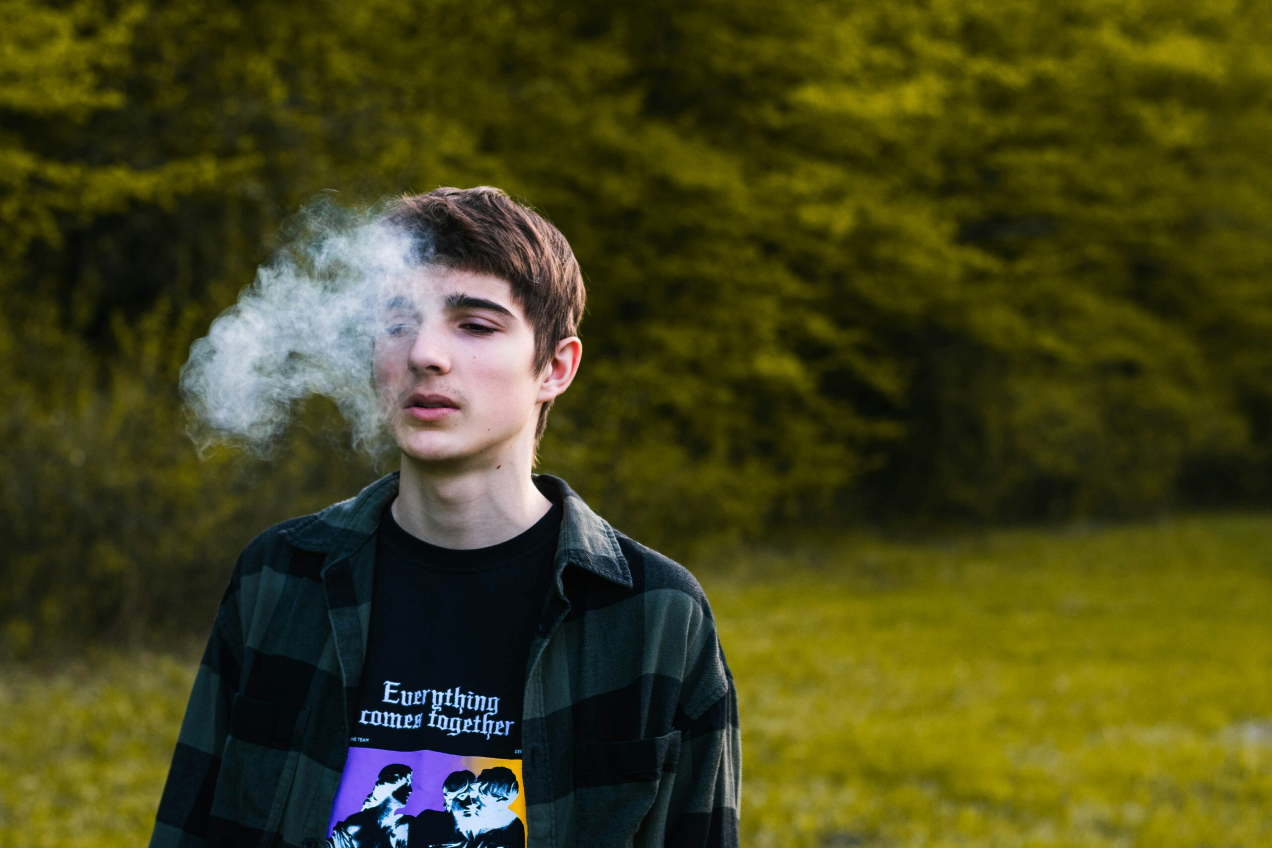 man vaping
